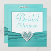 Invitation de Fête de l'mariée Aqua Blue, White Je (Devant / Derrière)