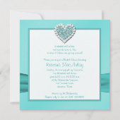 Invitation de Fête de l'mariée Aqua Blue, White Je (Dos)