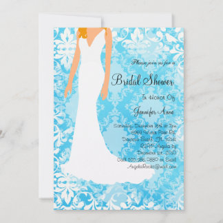 Invitation de Fête de l'mariée bleu bébé mou