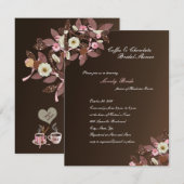 Invitation de Fête de l'mariée Brown au chocolat a (Devant / Derrière)
