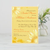 Invitation de Fête de l'mariée Chevron jaune citro (Debout devant)