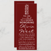 Invitation de Fête de l'mariée de bouteilles de vi (Devant / Derrière)