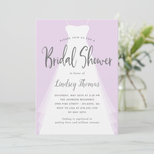 Invitation de Fête de l'mariée de couleurs ÉDITABL (Debout devant)