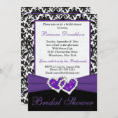 Invitation de Fête de l'mariée de Damas noir viole (Devant / Derrière)