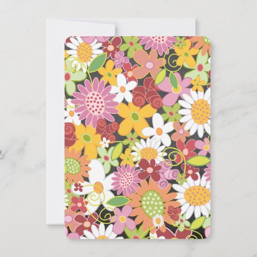 Invitation de Fête de l'mariée de fleurs de fleur  (Dos)