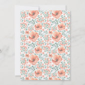 Invitation de Fête de l'mariée de jolies fleurs de (Dos)