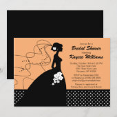 Invitation de Fête de l'mariée de la mariée Silhou (Devant / Derrière)