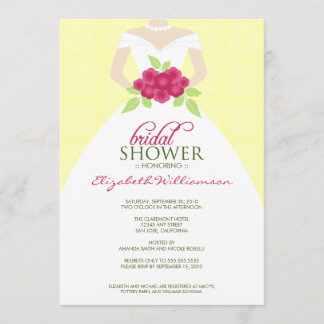 Invitation de Fête de l'mariée de la robe Mariage 