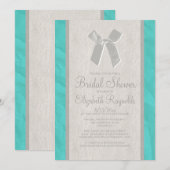 Invitation de Fête de l'mariée de lin d'acier Vint (Devant / Derrière)