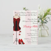 Invitation de Fête de l'mariée de Lingerie rouge e (Debout devant)