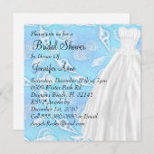 Invitation de Fête de l'mariée de Mariage blanc (Devant / Derrière)