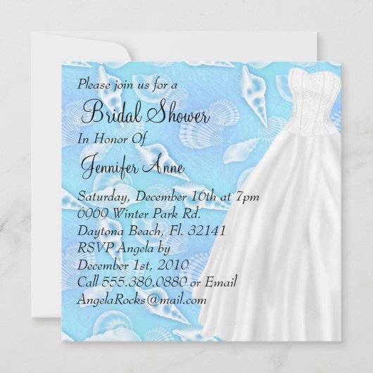 Invitation de Fête de l'mariée de Mariage blanc (Devant)