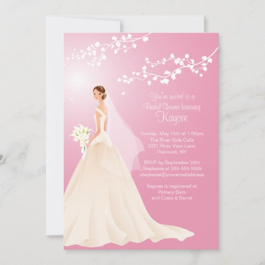 Invitation de Fête de l'mariée de mariées à la mod (Devant)