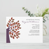 Invitation de Fête de l'mariée de pruniers élégant (Debout devant)