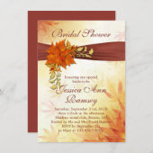 Invitation de Fête de l'mariée des feuilles de l'a (Devant / Derrière)