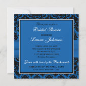 Invitation de Fête de l'mariée en bleu et noir de  (Dos)