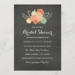 Invitation de Fête de l'mariée Floral Chalkboard<br><div class="desc">Des produits de mise en correspondance dans le magasin Little Bayleigh !</div>