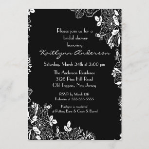 Invitation de Fête de l'mariée florale à la mode n