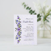 Invitation de Fête de l'mariée florale mauve (Debout devant)