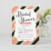 Invitation de Fête de l'mariée Gold Parties scinti (Debout devant)