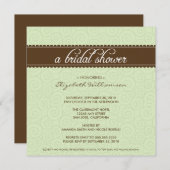 Invitation de Fête de l'mariée intemporel (sauge/c (Devant / Derrière)