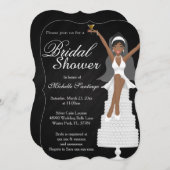 Invitation de Fête de l'mariée moderne blanc chic (Devant / Derrière)