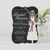 Invitation de Fête de l'mariée moderne blanc chic (Debout devant)