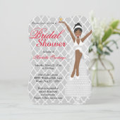 Invitation de Fête de l'mariée moderne blanc chic (Debout devant)