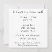 Invitation de Fête de l'mariée noir et blanc Custo (Dos)