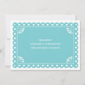 Invitation de Fête de l'mariée Papel Picado - Bleu (Dos)
