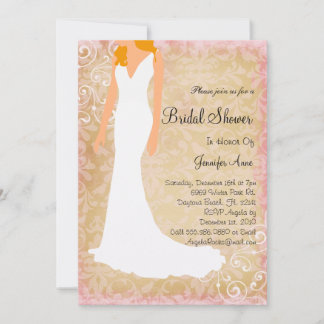 Invitation de Fête de l'mariée rose pâle