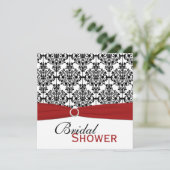 Invitation de Fête de l'mariée rouge, blanc et noi (Debout devant)