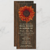 Invitation de Fête de l'mariée rustique Sunflower  (Devant / Derrière)