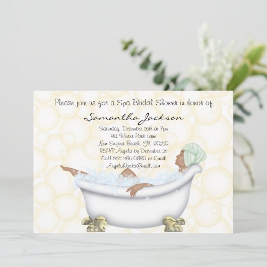 Invitation de Fête de l'mariée Spa (Debout devant)