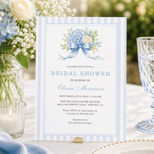 Invitation de Fête de Mariage à Ruban à Rayures de