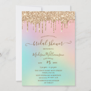 Invitation de Fête de Mariage Arc-en-Ciel et Paill