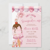 Invitation de Fête de Mariage au Cornet de Glace R (Devant)