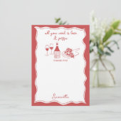 Invitation de Fête de Mariage au Vin et Pizza Ital (Debout devant)