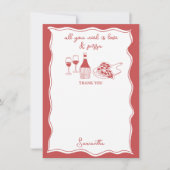 Invitation de Fête de Mariage au Vin et Pizza Ital (Devant)