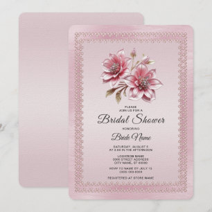 Invitation de Fête de Mariage aux Fleurs Roses Mod