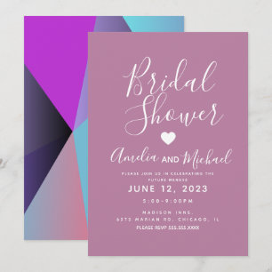 Invitation de Fête de Mariage aux Formes Géométriq