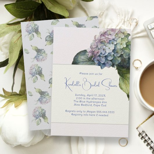 Invitation de Fête de Mariage avec Fleur d'Hydrang
