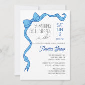 Invitation de Fête de Mariage avec un Ruban Bleu (Devant)