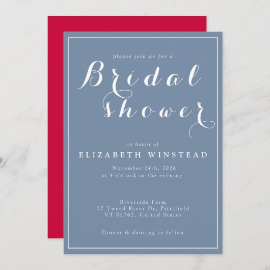 Invitation de Fête de Mariage - Belle & Élégante (Devant / Derrière)