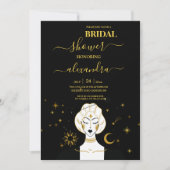 Invitation de Fête de Mariage Black Gold Celestial (Devant)