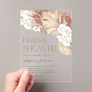 Invitation de Fête de Mariage Bohème aux Orchidées