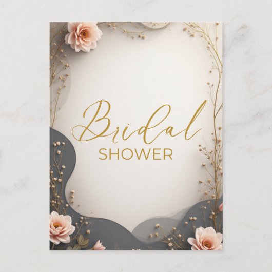Invitation de Fête de Mariage Bohème Florale (Devant)