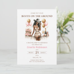 Invitation de Fête de Mariage de Cowgirl