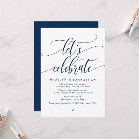 Invitation de fête de mariage en fuite, célébrons (Devant/Arrière en situation)