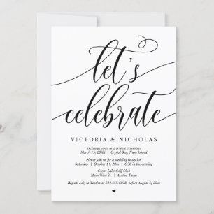 Invitation de fête de mariage en fuite, célébrons